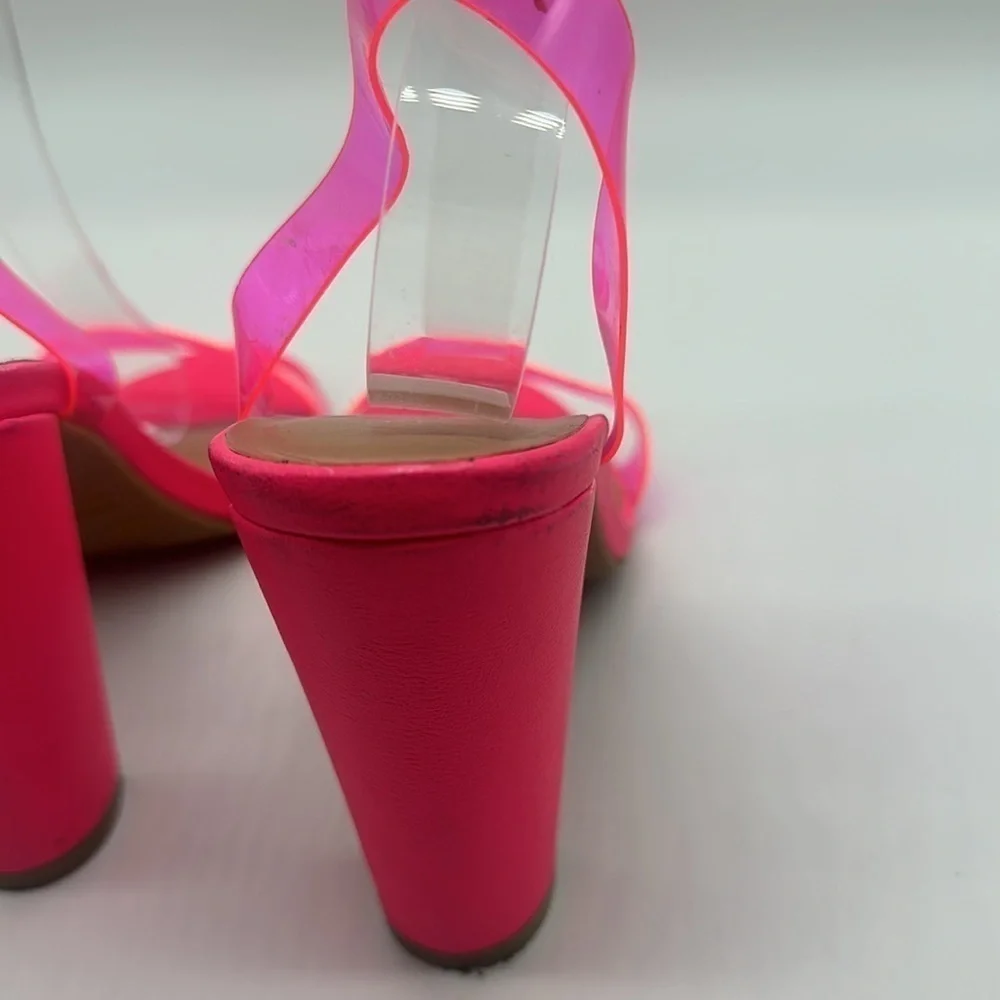 Bamboo Mania-41 One Band Heels Neon Pink Size 8 - Picture 11 of 14